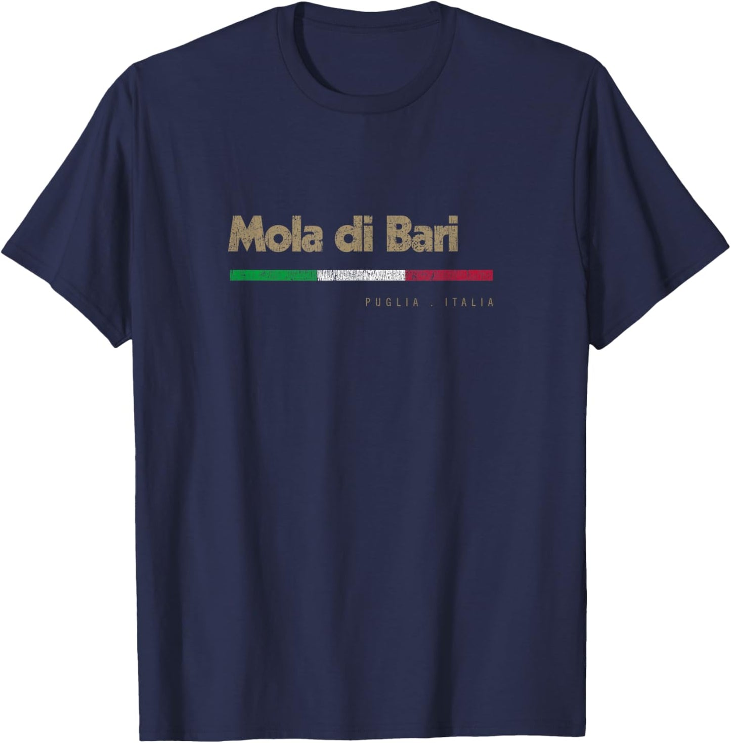 Mola di Bari Italian City Retro Italy Flag T-Shirt - T-Shirt | Navy