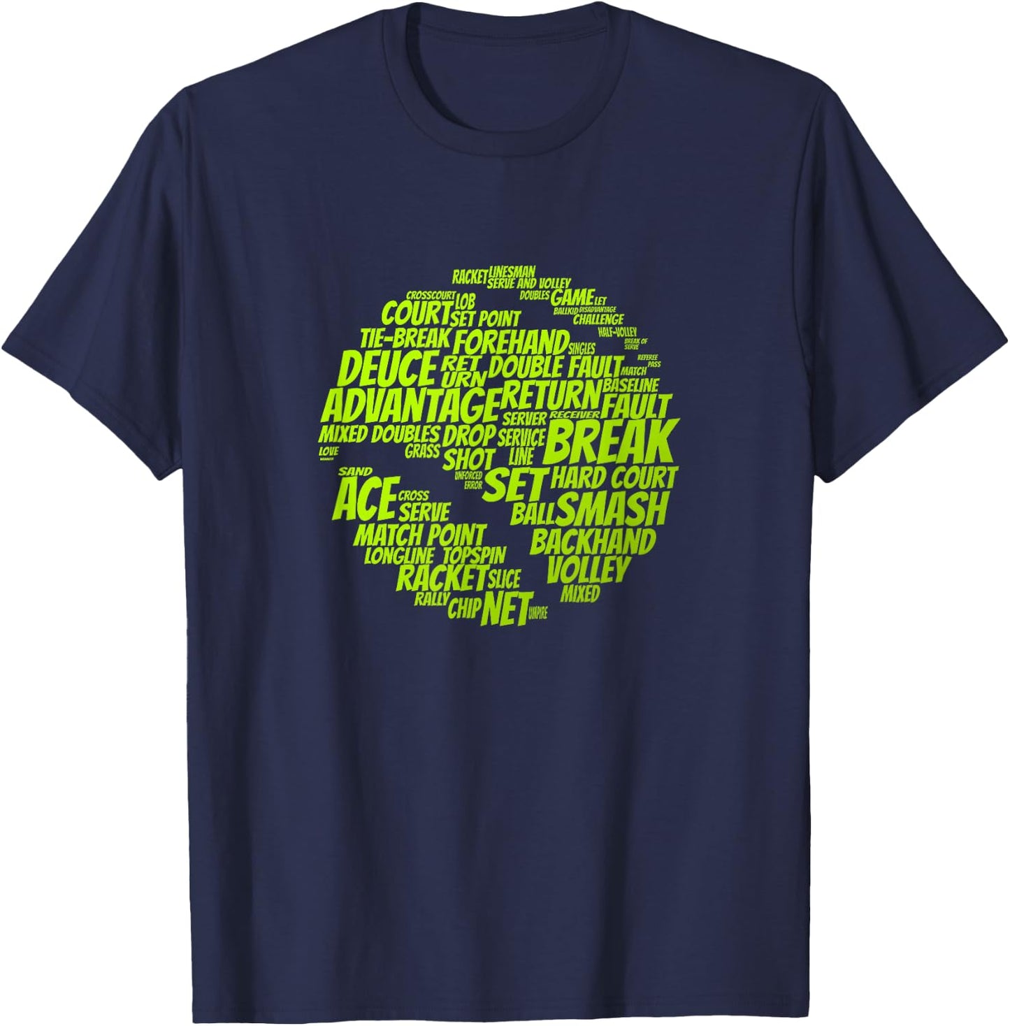 Tennis Terms Tennis Player Playing Tennis Ball T-Shirt - T-Shirt | Navy