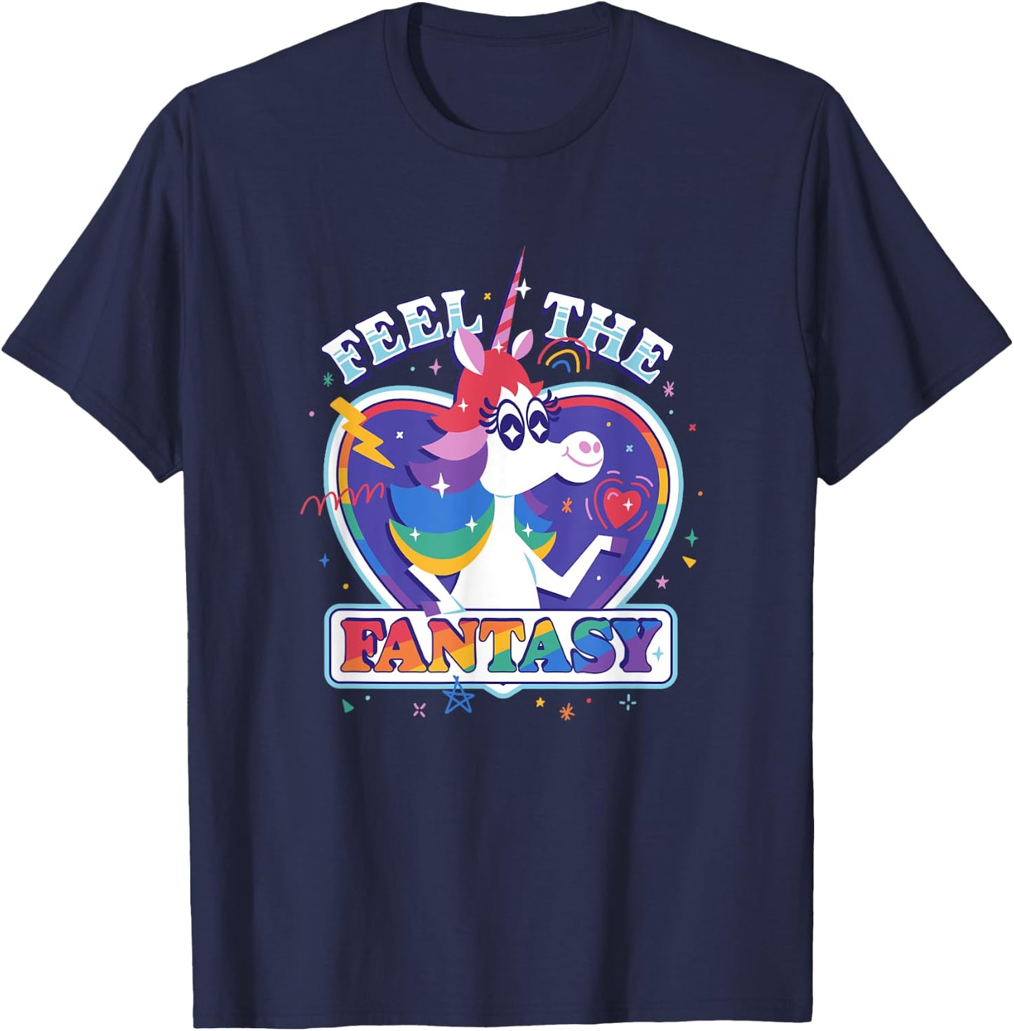 Disney Pixar Inside Out Fantasy Rainbow Unicorn T-Shirt - T-Shirt | Navy