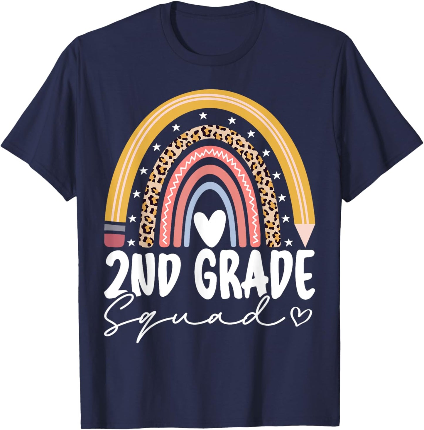 Second Grade Squad 2nd Grade Team Retro First Day of School T-Shirt - T-Shirt | Navy
