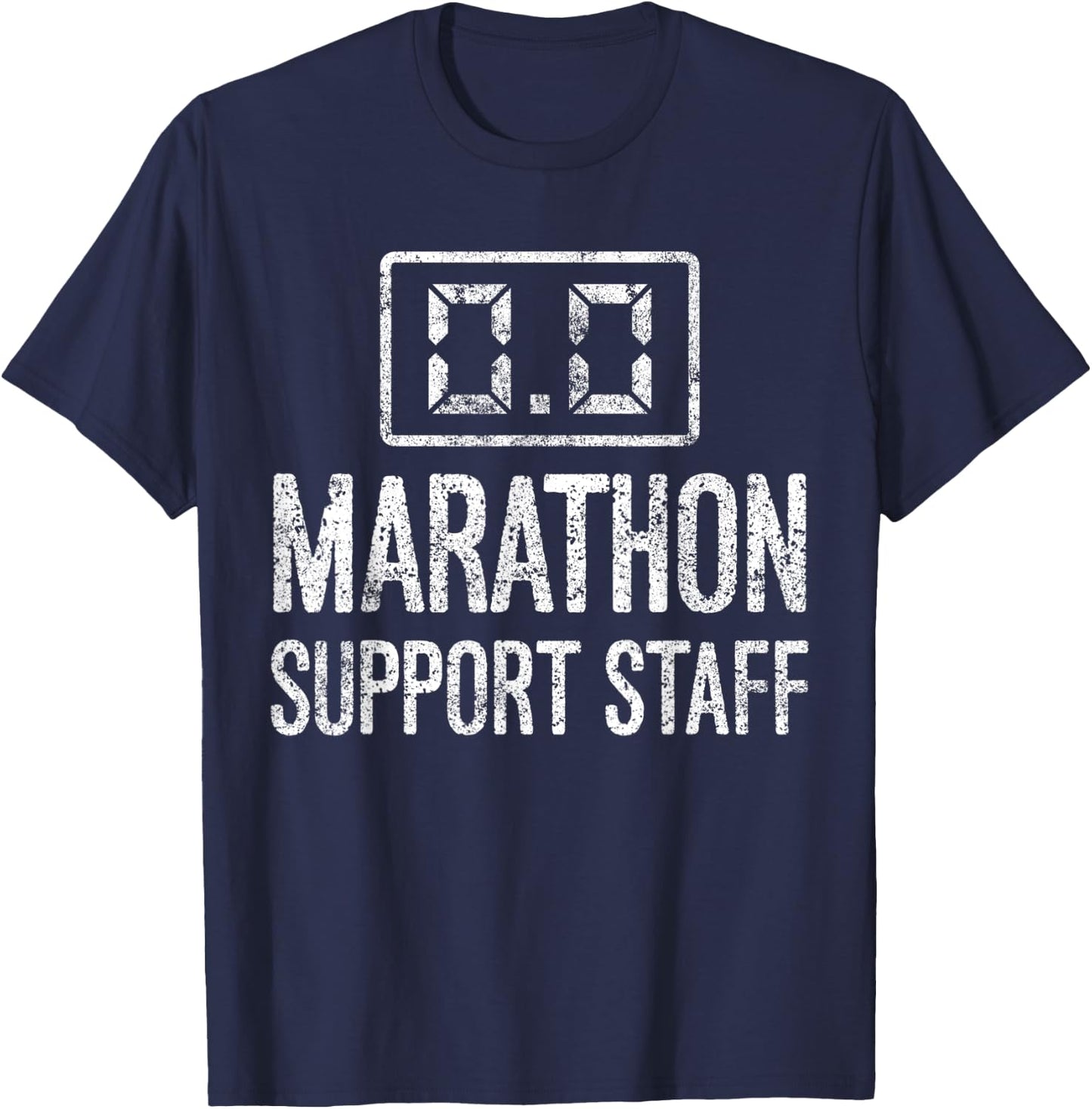 0.0 Marathon Support Crew Running Marathon Runner T-Shirt - T-Shirt | Navy