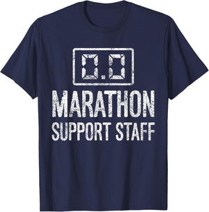 0.0 Marathon Support Crew Running Marathon Runner T-Shirt - T-Shirt | Navy
