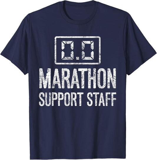 0.0 Marathon Support Crew Running Marathon Runner T-Shirt - T-Shirt | Navy