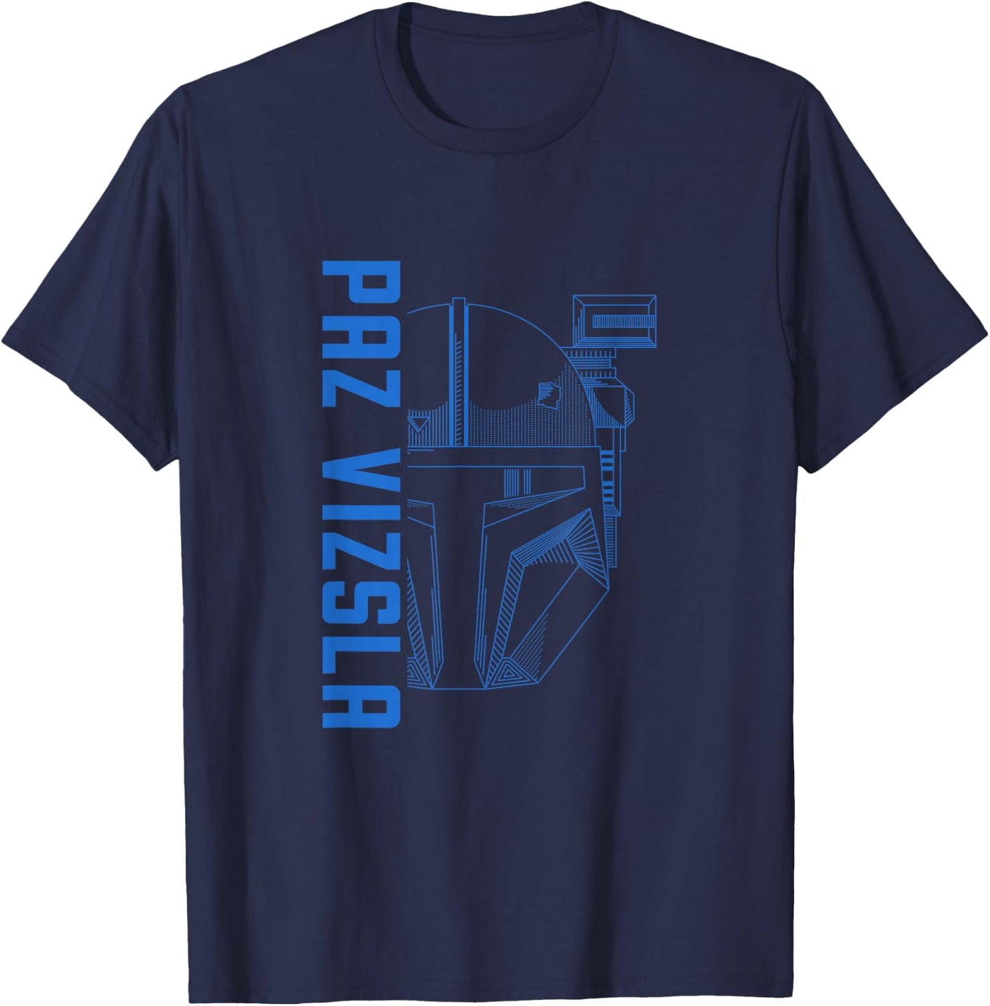 Star Wars: The Mandalorian Paz Vizsla Line Art Portrait T-Shirt - T-Shirt | Navy