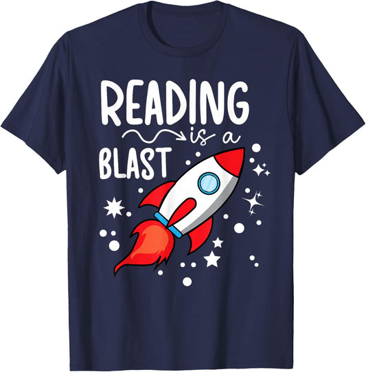 Reading Is A Blast Reading Specialist T-Shirt - T-Shirt | Navy