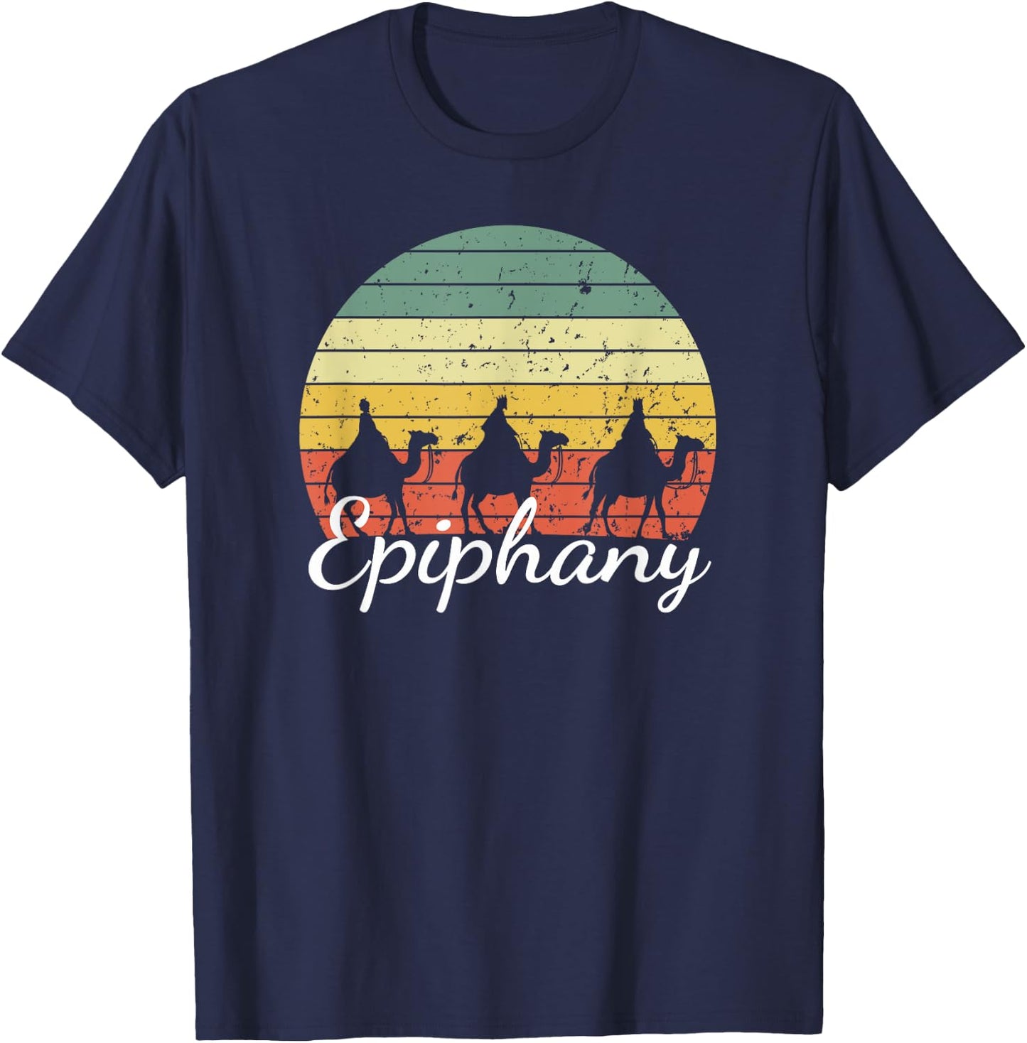 Cute Epiphany Three Wise Men retro 3 Kings day Christian T-Shirt - T-Shirt | Navy