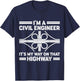 Civil Engineering & Civil Engineer -Adults Black Small Modern Short Sleeve T-Shirt - T-Shirt | Navy
