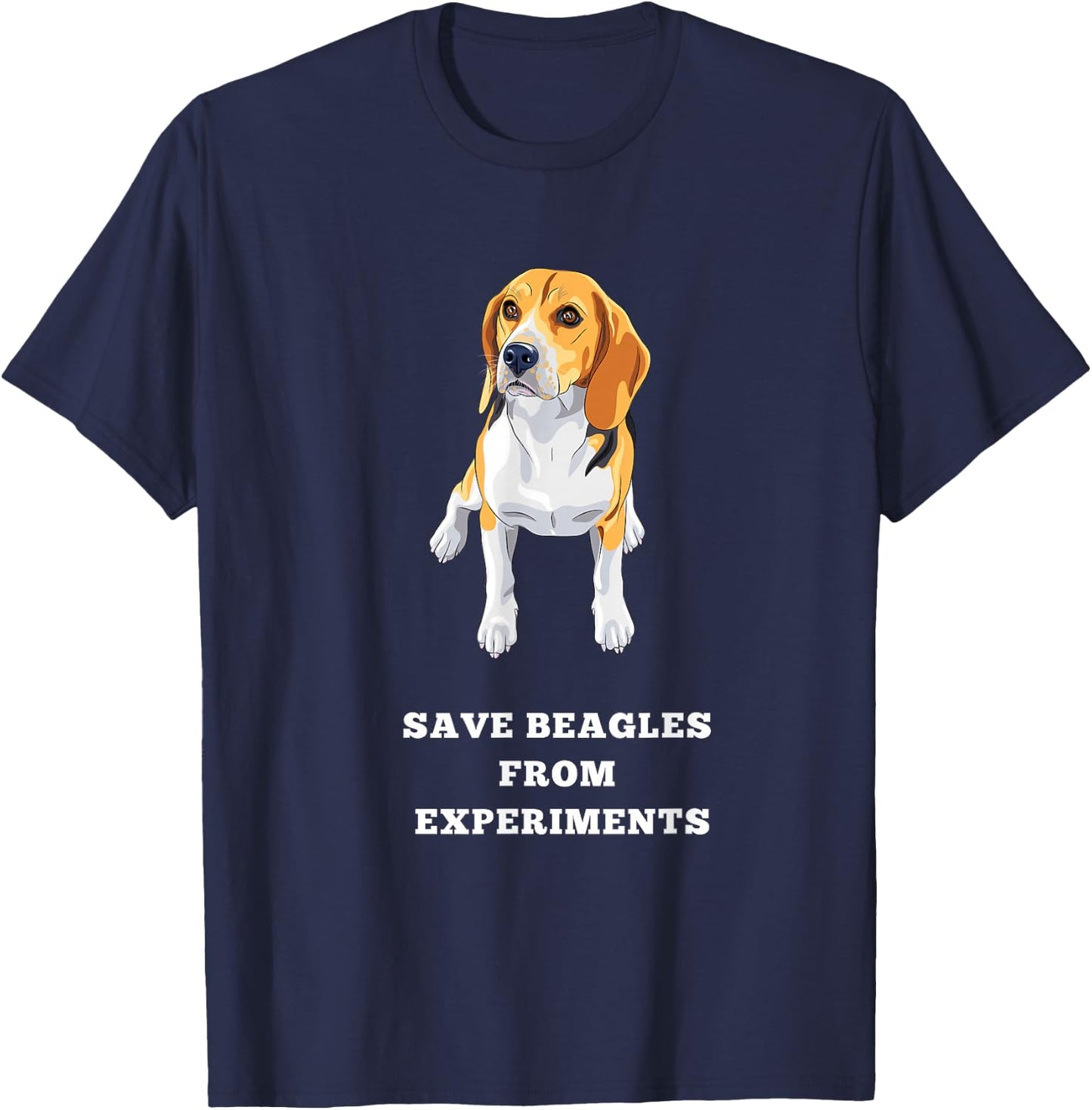 Save beagles from experiment / Beagle lover T-Shirt - T-Shirt | Navy