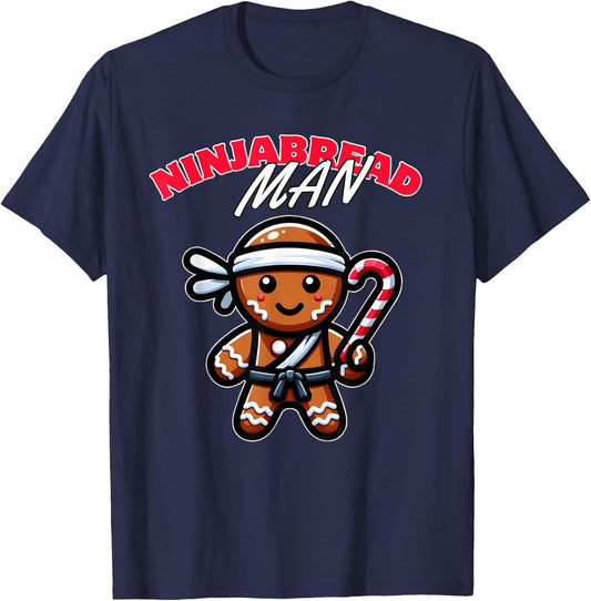 Funny Christmas Ninja Gingerbread Ninjabread T-Shirt - T-Shirt | Navy
