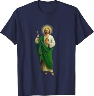 San Judas Tadeo Saint Jude Thaddeus T-Shirt - T-Shirt | Navy