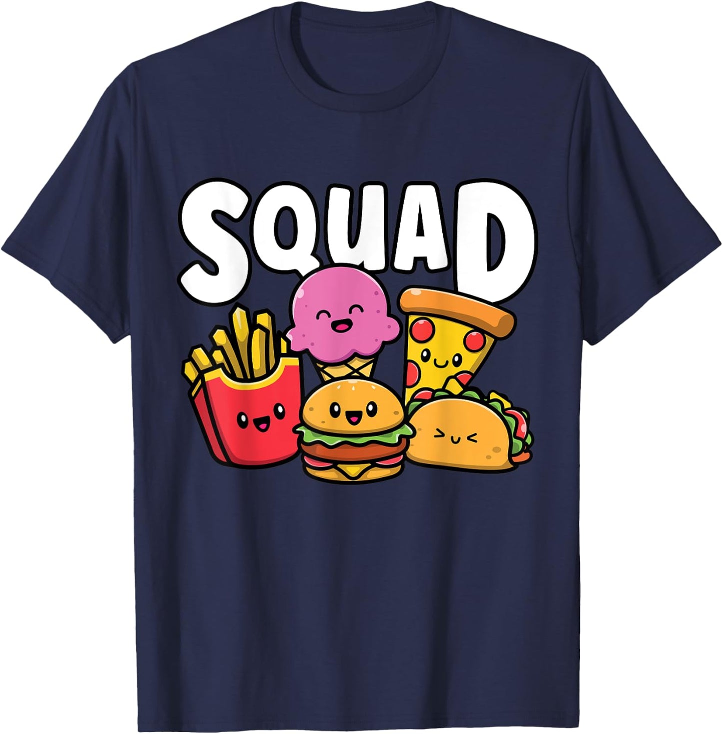 Junk Food Squad Cute Funny Fast Food Lover Foodie T-Shirt - T-Shirt | Navy