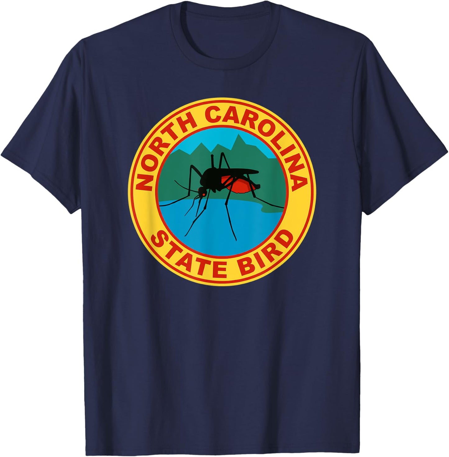Funny North Carolina Mosquito State Bird T-Shirt - T-Shirt | Navy