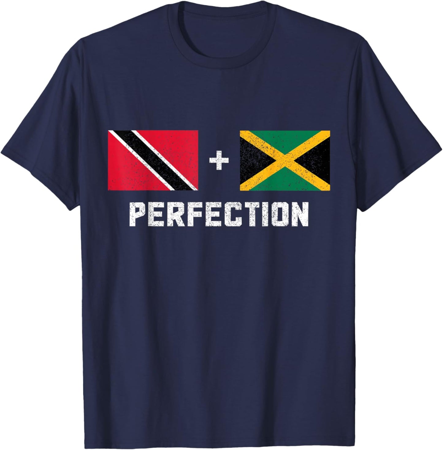 Trinidad & Tobago Jamaica Pride Jamaican Trinidadian Flag T-Shirt - T-Shirt | Navy