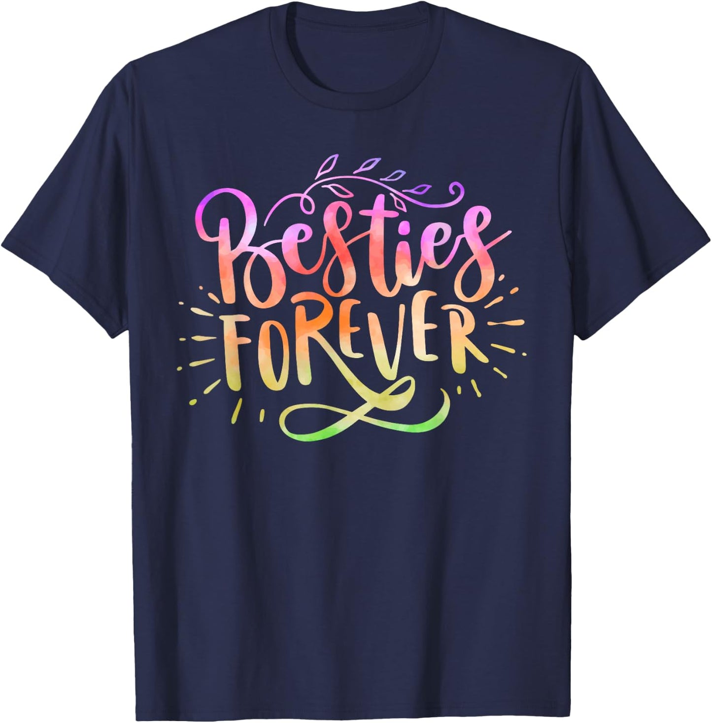 Funny Best Friend Matching Bestie BFF Tie Dye T-Shirt - T-Shirt | Navy