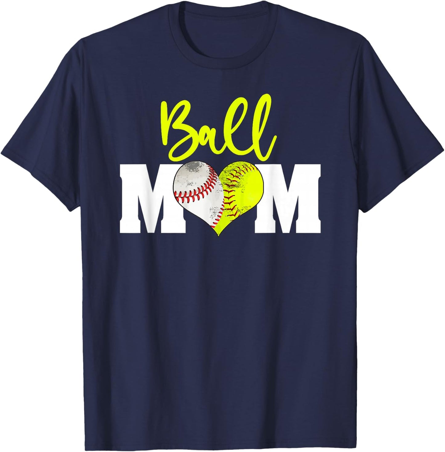 Softball Baseball Ball Mom Girls Fastpitch T-Shirt - T-Shirt | Navy