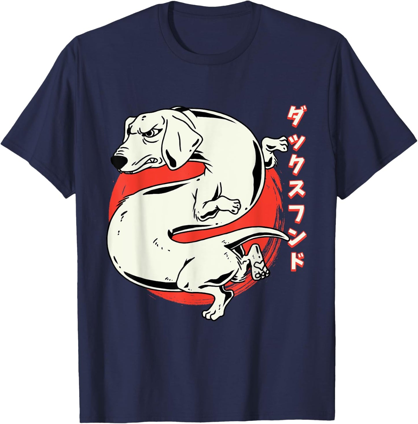 Japanese Dachshund Dragon Dog Fun Dachshund Women T-Shirt - T-Shirt | Navy