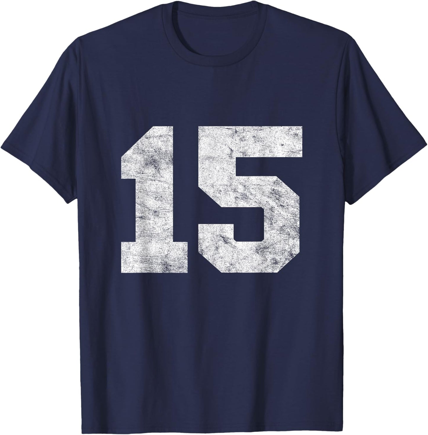 Vintage Lucky Number 15 Birthday Sports Player Team Athlete T-Shirt - T-Shirt | Navy