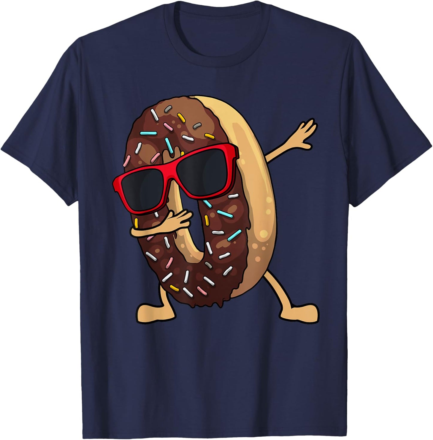 Funny Dabbing Donut Art Women Kids Youth Donut Lover T-Shirt - T-Shirt | Navy