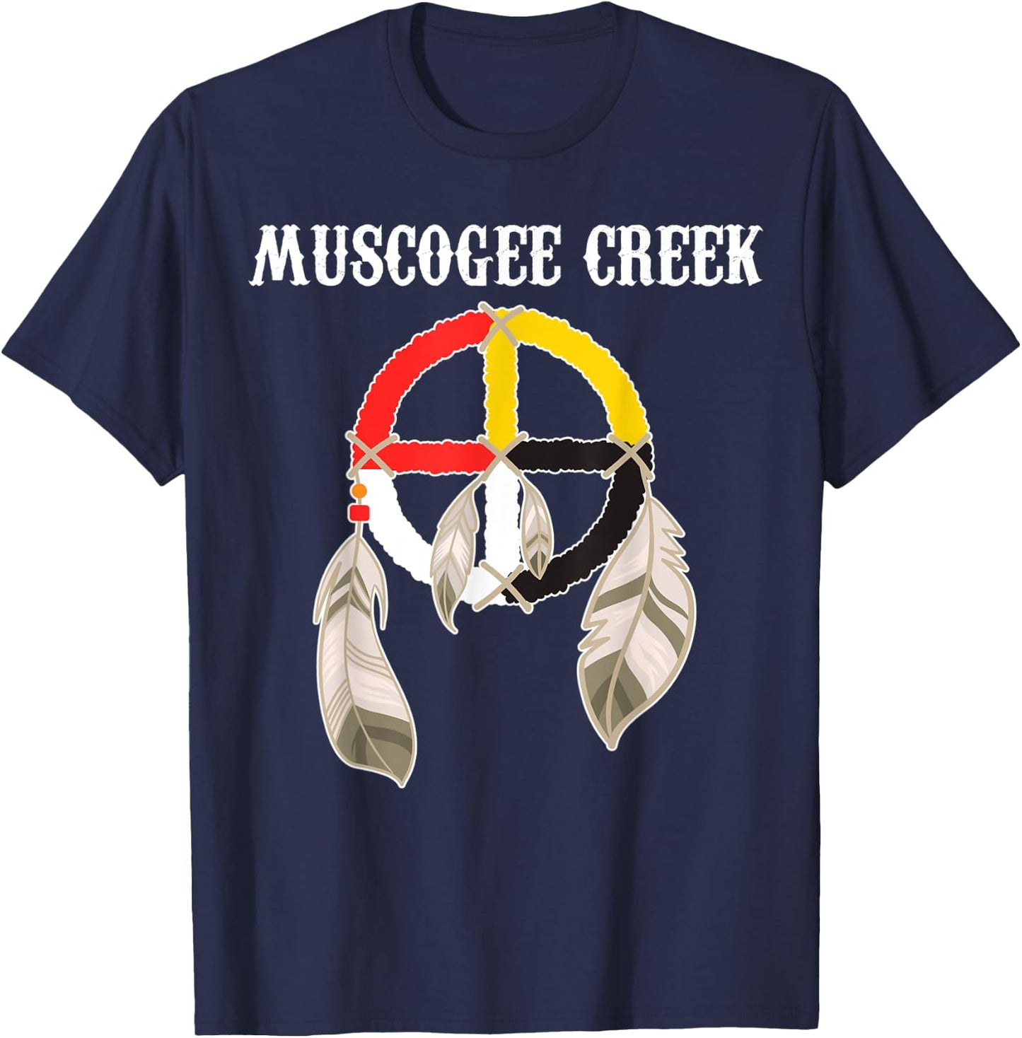 Mvskoke Creek Muskogee Native American Medicine Wheel T-Shirt - T-Shirt | Navy