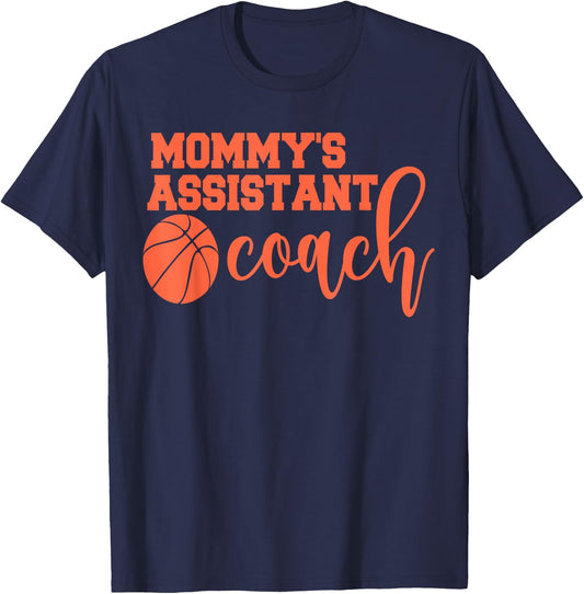 Mommy's Assistant Coach Professional Basketball Coaching T-Shirt - T-Shirt | Navy