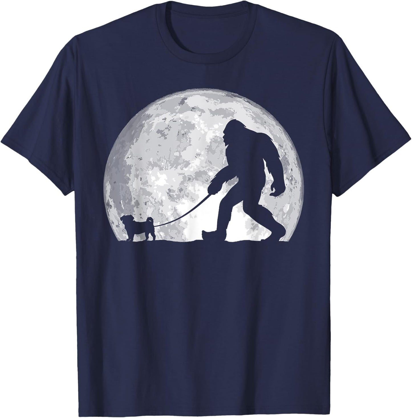 Funny Bigfoot, Pug Lover, Bigfoot Lover, Bigfoot T-Shirt - T-Shirt | Navy