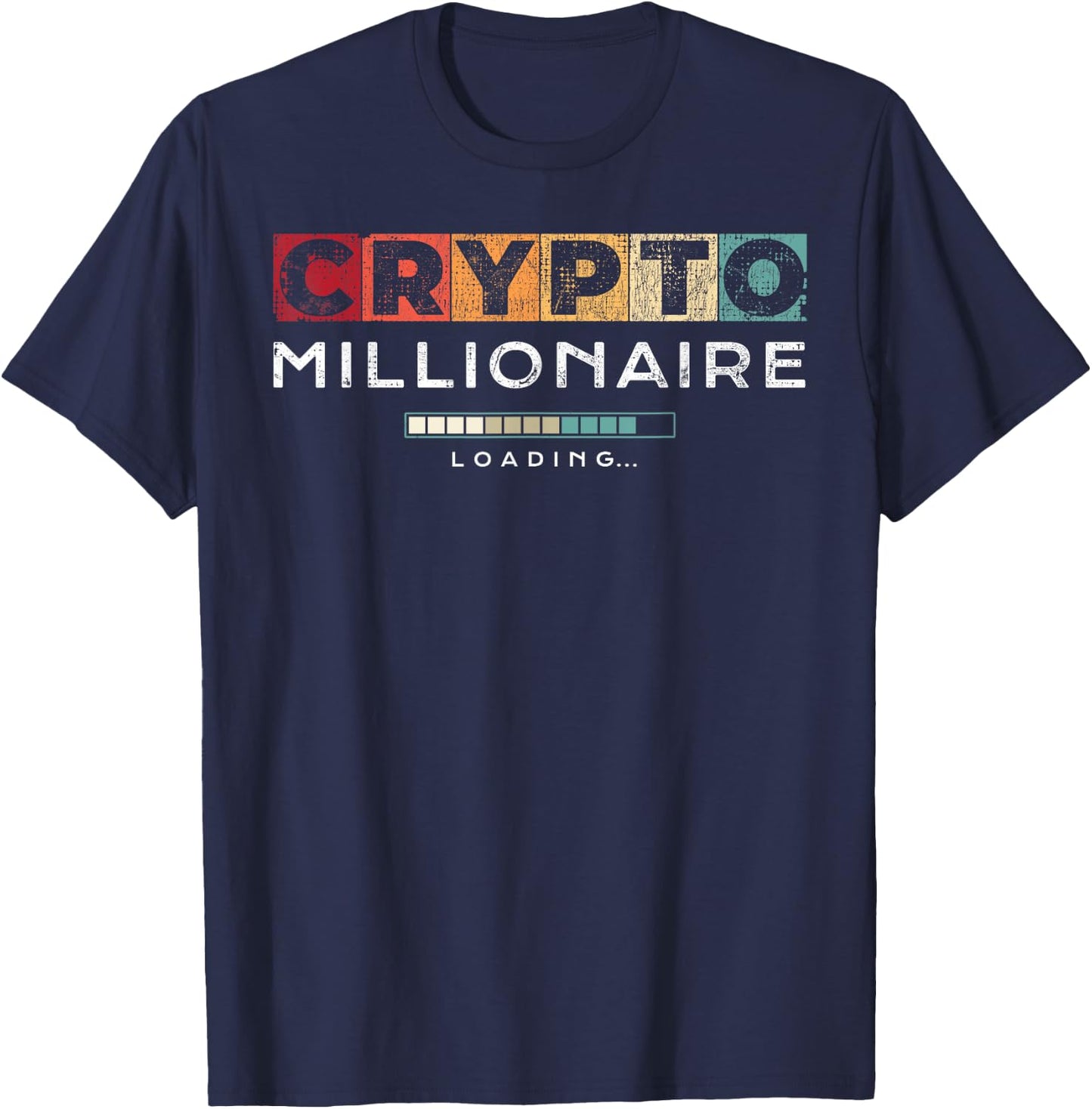 Crypto Millionaire Shirt | Vintage Bitcoin Crypto T-Shirt - T-Shirt | Navy