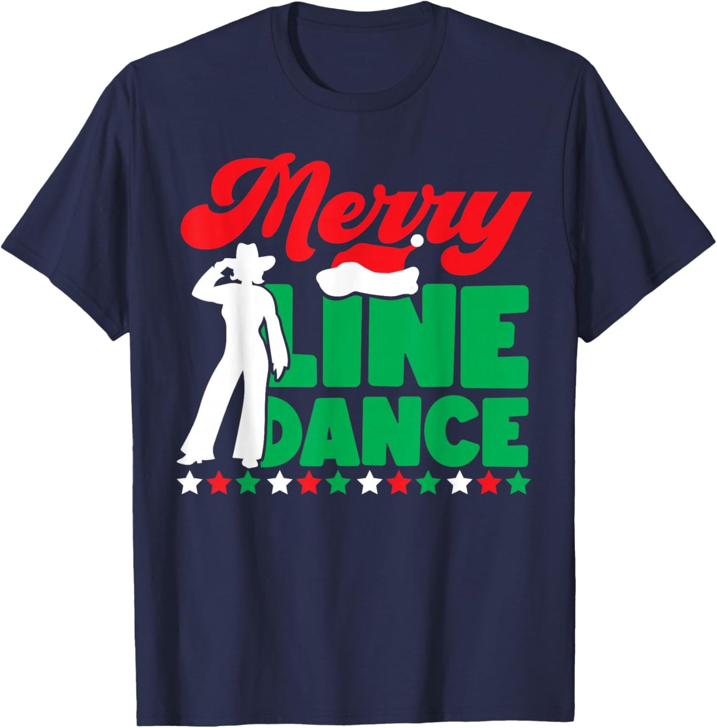 Line Dancing Dance Teacher Christmas Merry Line Dance T-Shirt - T-Shirt | Navy