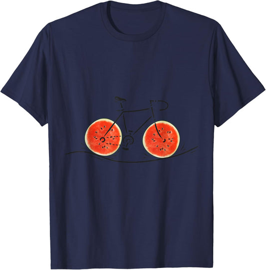 Fruity Bicycle watermelon Lover MTB Biker T-Shirt - T-Shirt | Navy