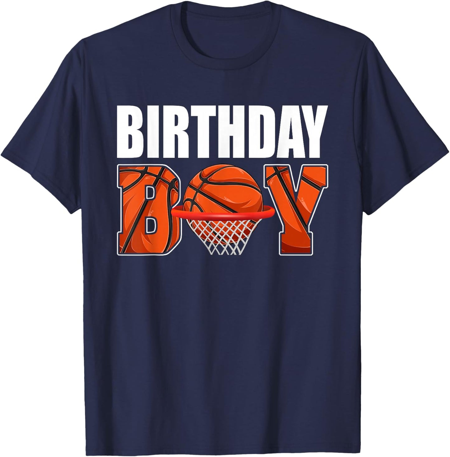 Birthday Boy Basketball Lover Birthday Party Boys Kids T-Shirt - T-Shirt | Navy