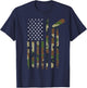 Hockey American Flag Shirt Camo US Patriotic Hockey Player Kids Men T-Shirt - T-Shirt | Navy