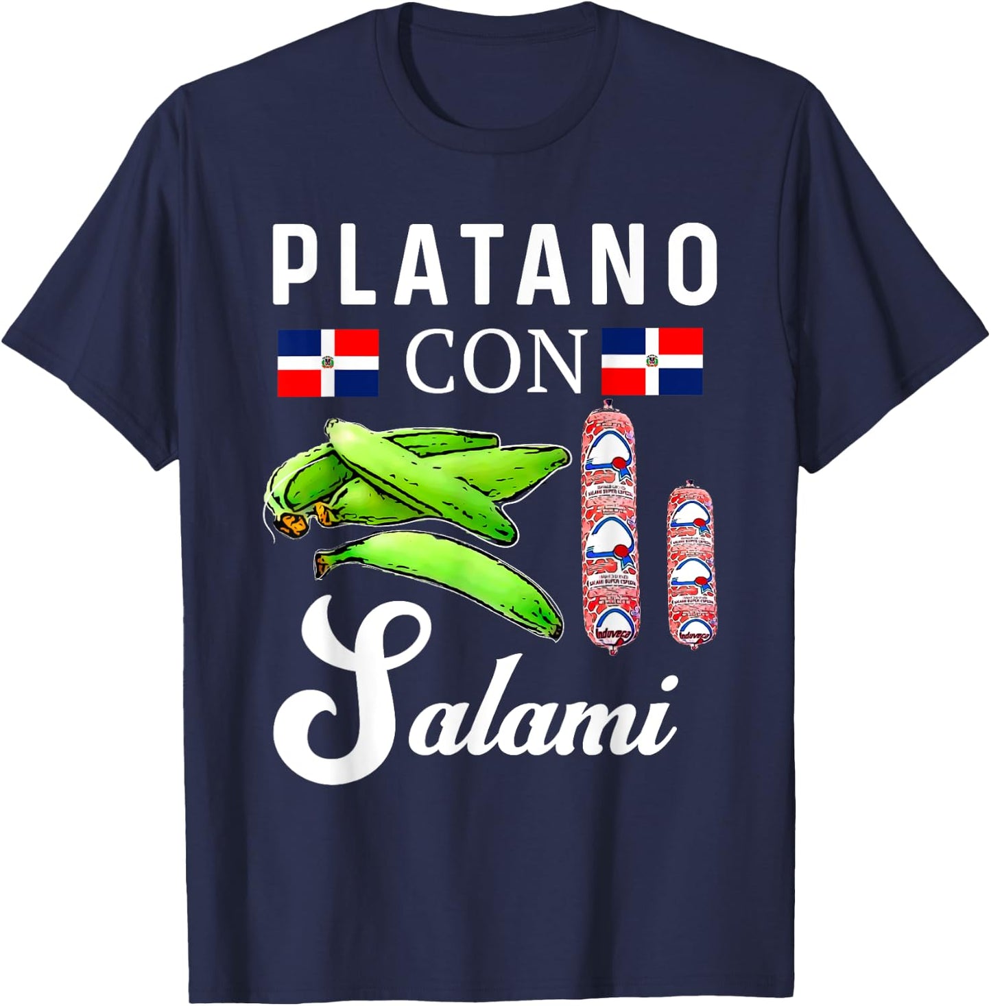 Dominicana Flag RD Dominican Republic Food Mangu Plantain T-Shirt - T-Shirt | Navy