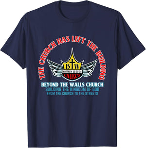 Beyond the Walls Church Matthew 25:35-36 Christian T-Shirt - T-Shirt | Navy