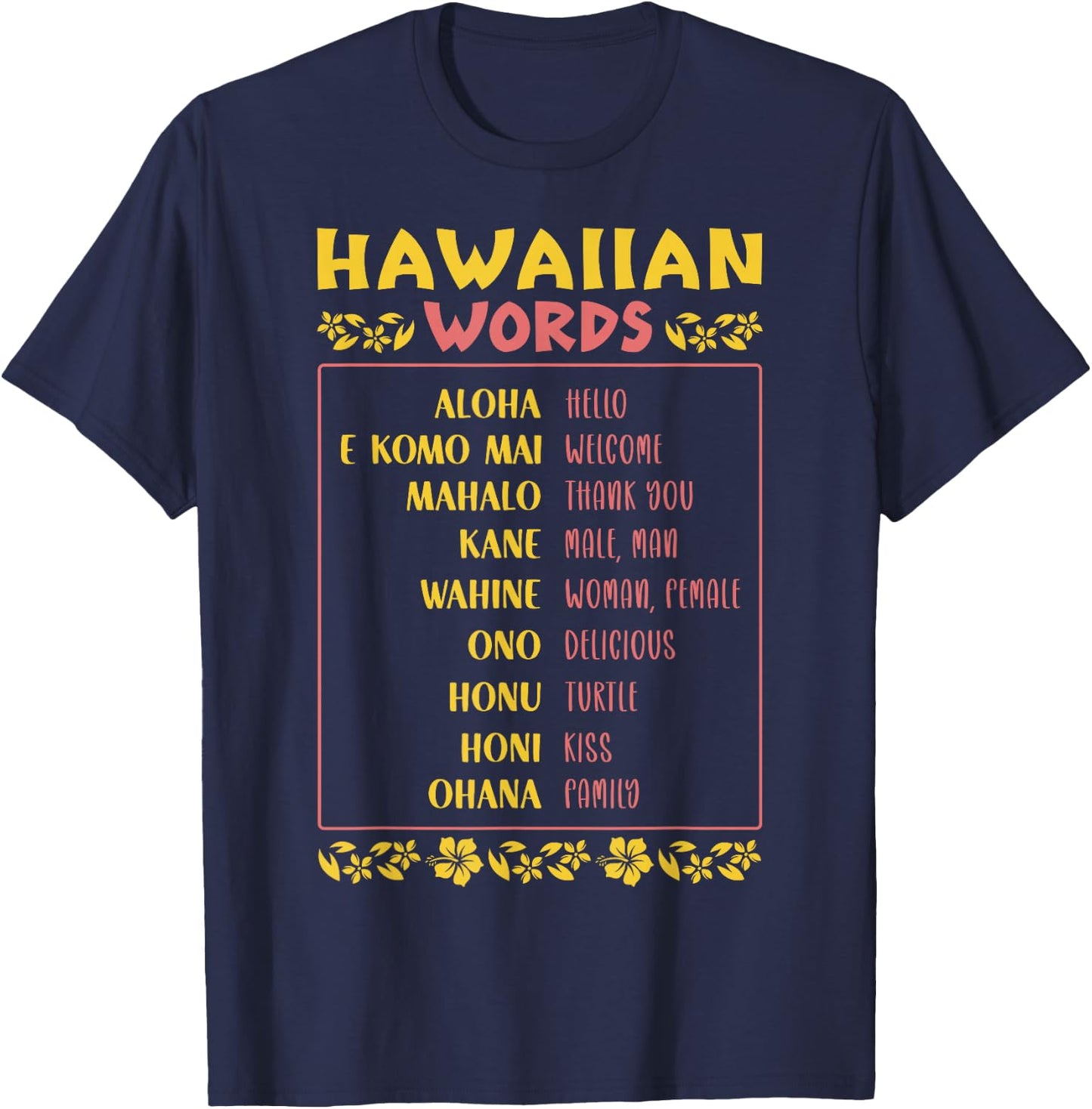Islands Vintage Souvenir Hawaiian Words T-Shirt - T-Shirt | Navy