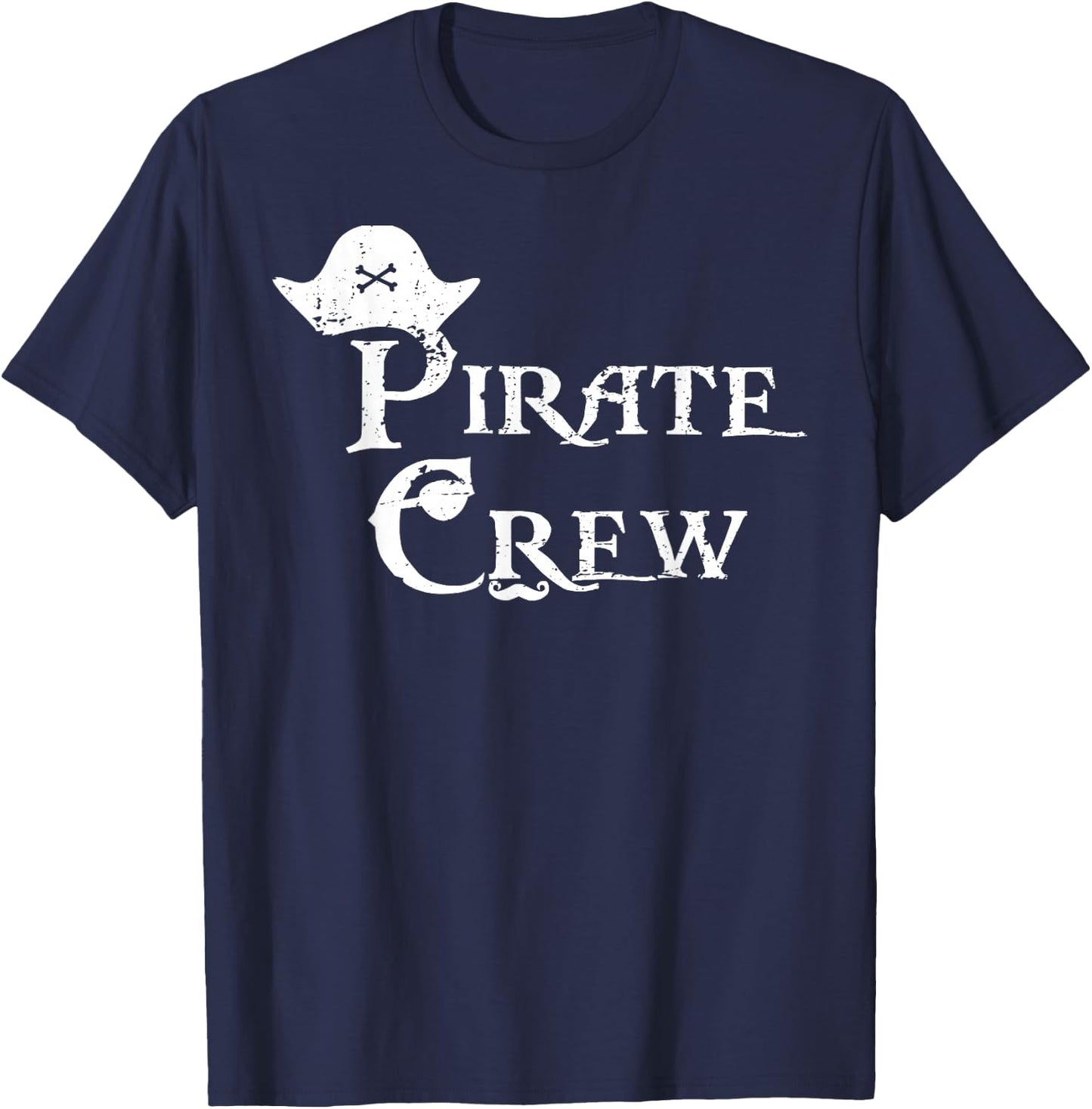 Pirate Crew Funny Halloween Costume Party Men Boys T-Shirt - T-Shirt | Navy