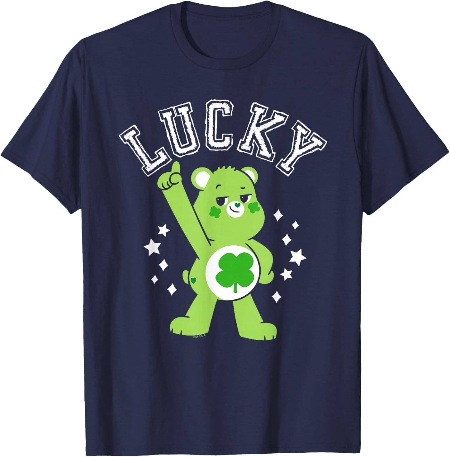Care Bears: Unlock the Magic Good Luck Bear Lucky Collegiate T-Shirt - T-Shirt | Navy