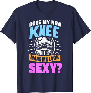 New Knee Surgery Recovery Gift Funny Knee Replacement T-Shirt - T-Shirt | Navy