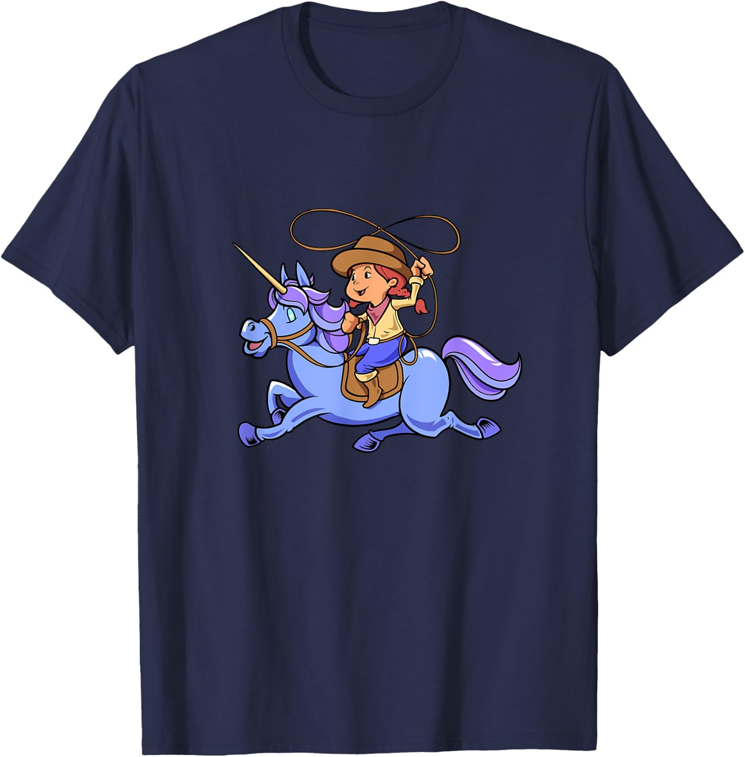 Cowgirl on unicorn T-Shirt - T-Shirt | Navy
