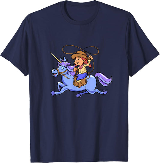Cowgirl on unicorn T-Shirt - T-Shirt | Navy