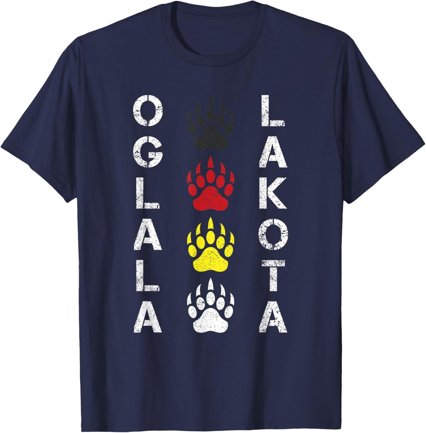 Oglala Lakota Sioux Native American Mountain Warrior T-Shirt - T-Shirt | Navy