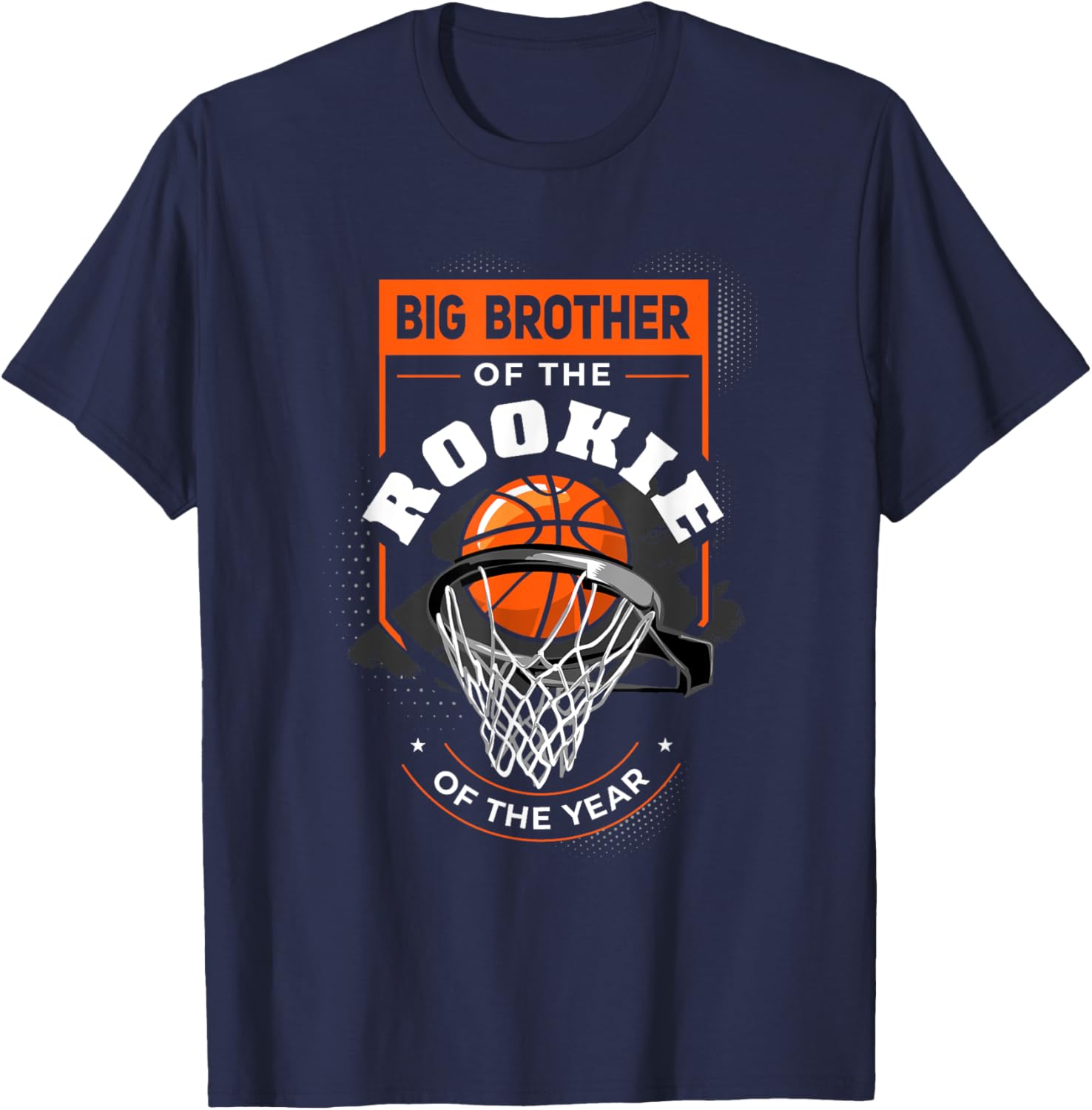 Rookie of the Year Basketball Big Brother of the Rookie T-Shirt - T-Shirt | Navy