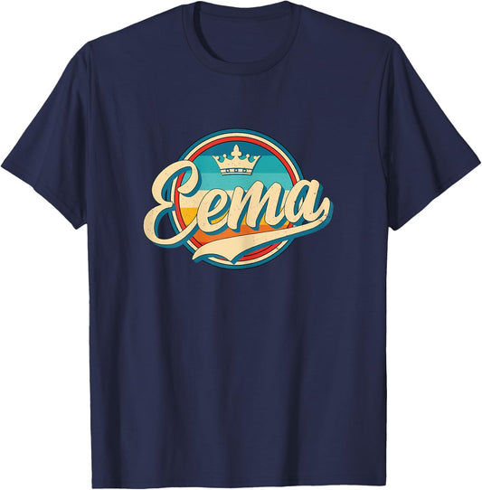 Eema Retro Name Funny Vintage Style Mother Mama T-Shirt - T-Shirt | Navy