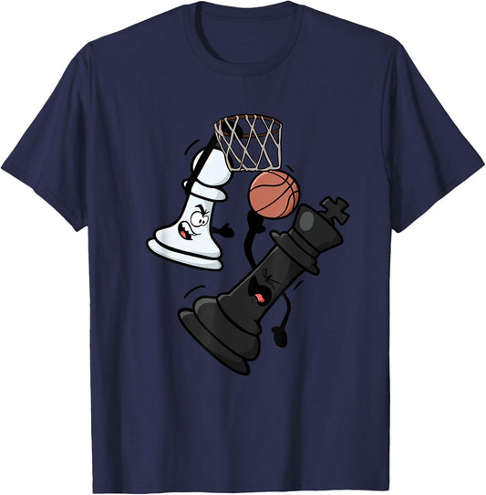 Chess Pawn Dunking on King T-Shirt - T-Shirt | Navy