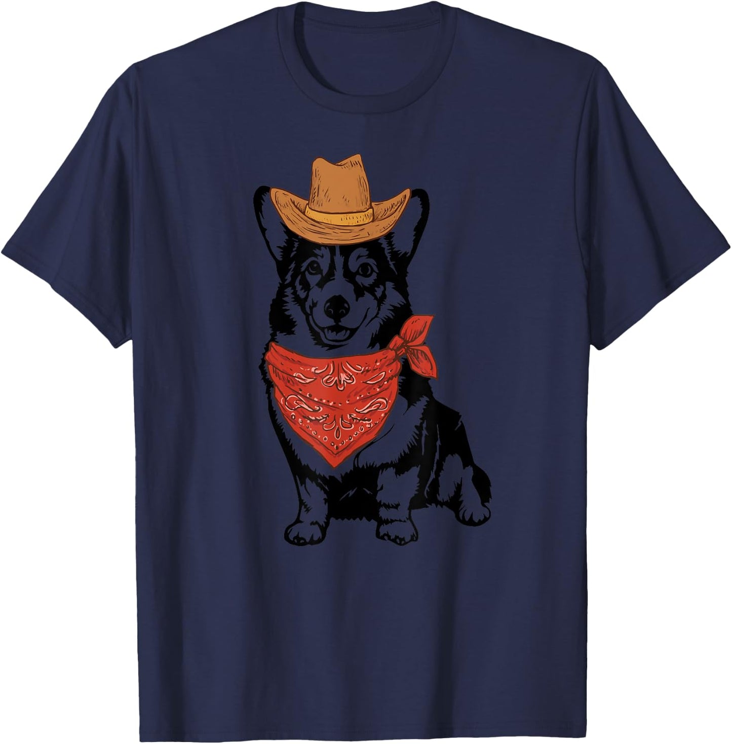 Cowboy corgi T-Shirt - T-Shirt | Navy