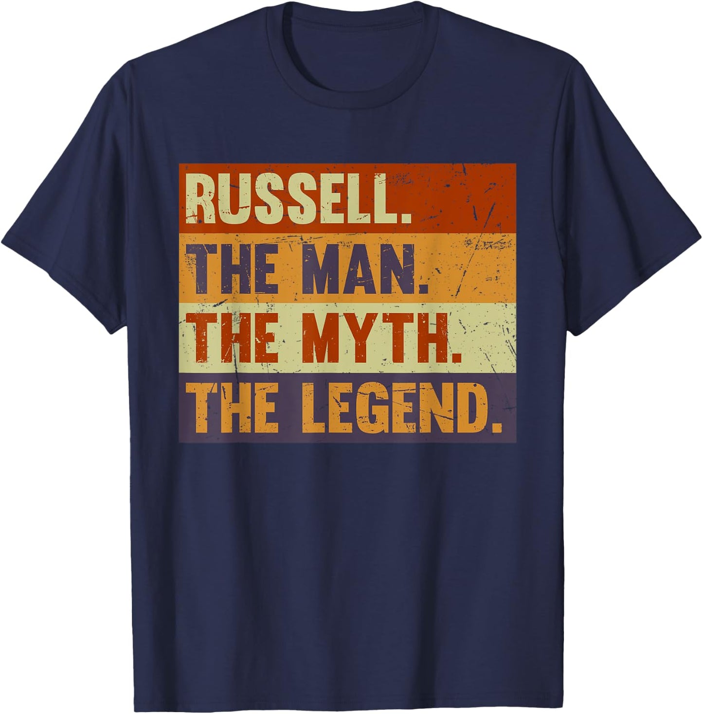 Russell The Man The Myth The Legend Vintage Gift Russell T-Shirt - T-Shirt | Navy