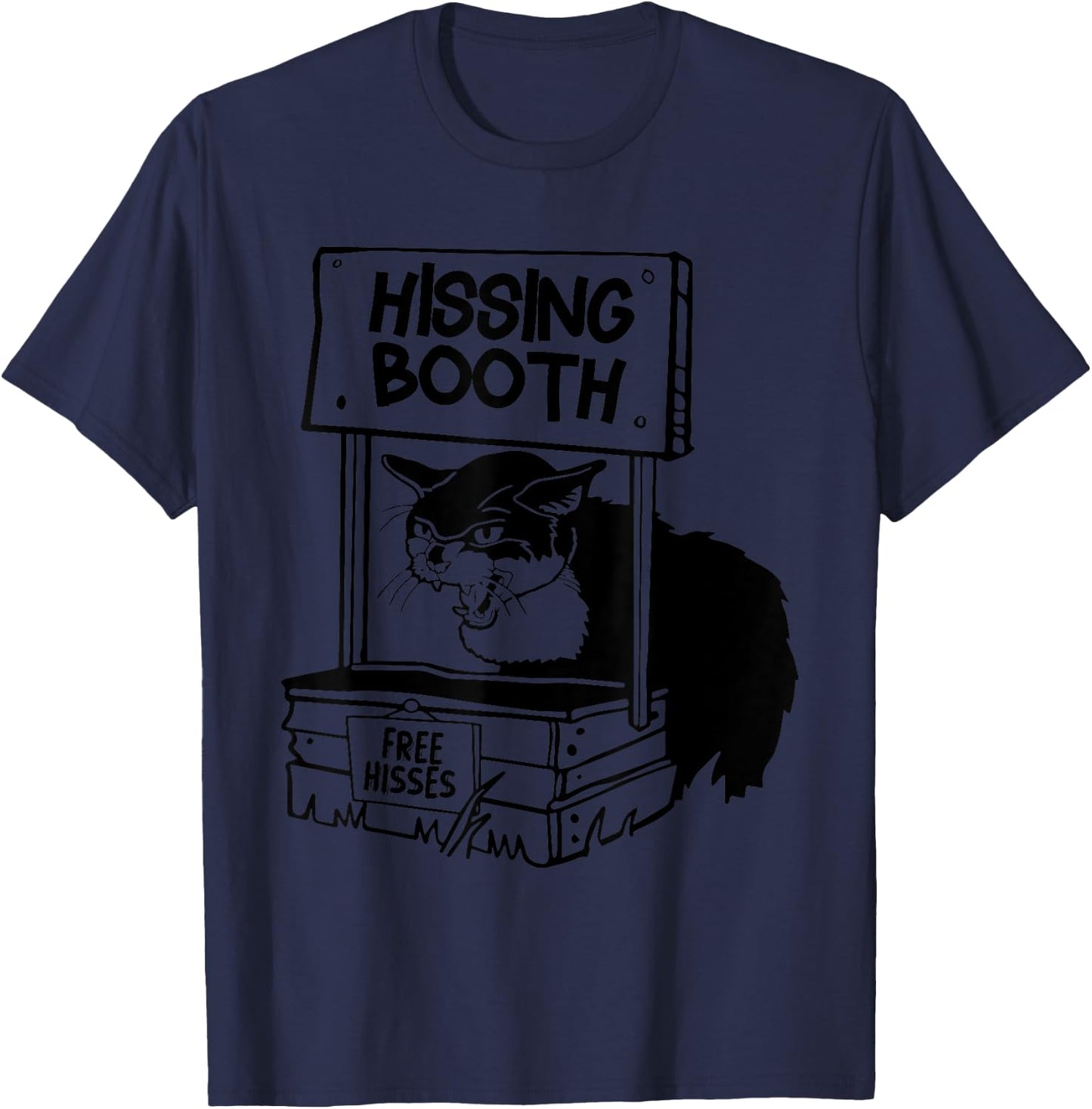 Funny Hissing Booth Kitten Kitty Cat Furmom Furdad Women Men T-Shirt - T-Shirt | Navy