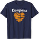 Varsity Blues & Gold Cougars Heart Basketball - -Kids, Black, Small T-Shirt - T-Shirt | Navy