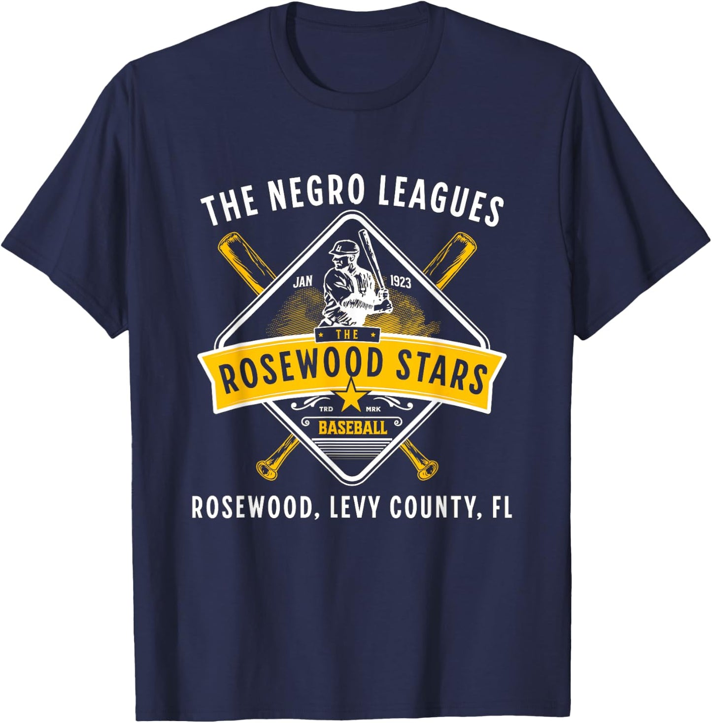 1923 Rosewood Stars Negro League Historical Legacy T-Shirt - T-Shirt | Navy