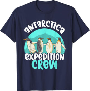 Lover Antarctica Map Cold South Antarctica Expedition Crew Penguin Retro Vintage Continent T-Shirt - T-Shirt | Navy