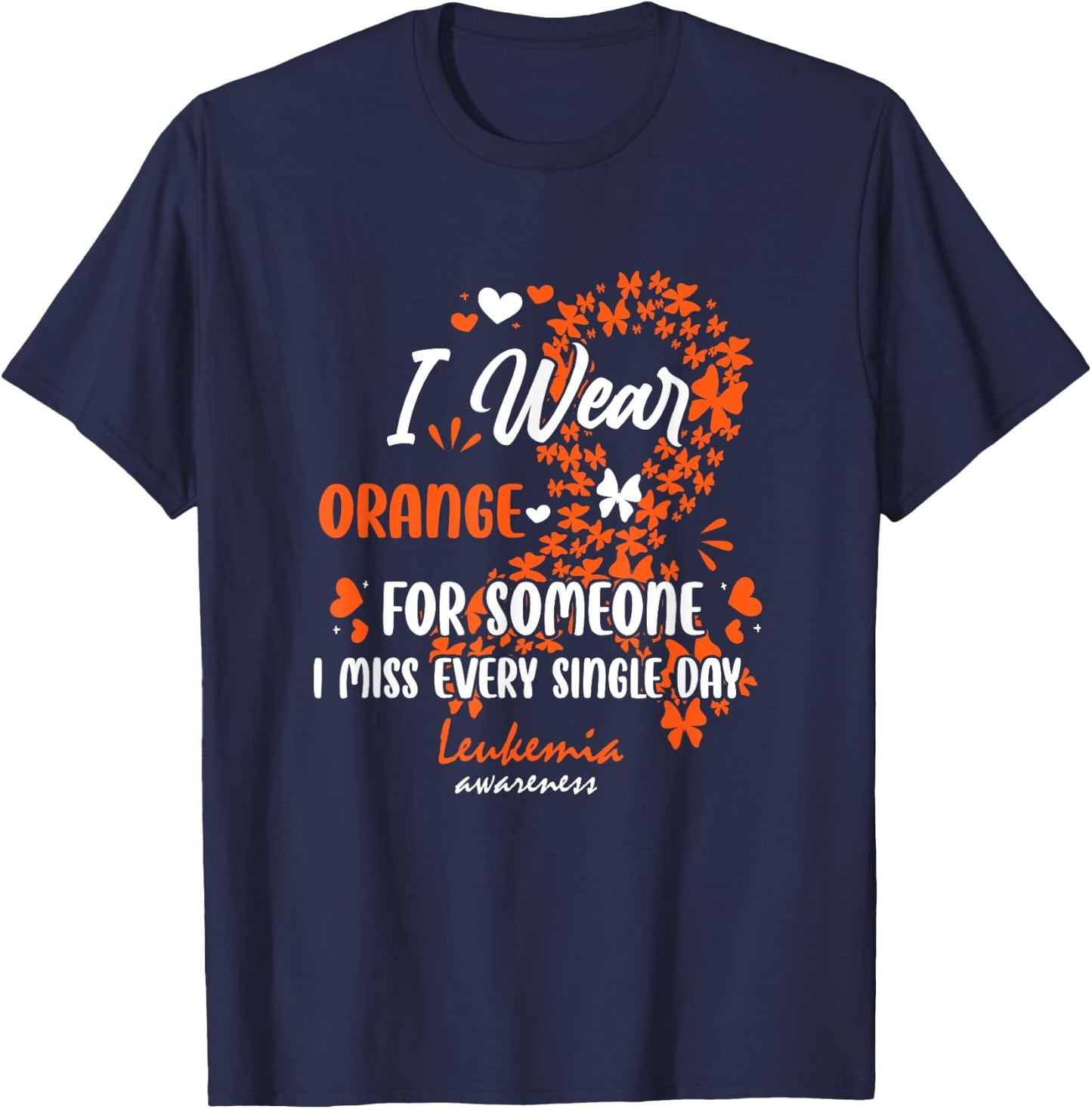Leukemia Angel Blood Cancer Support Family In Memory T-Shirt - T-Shirt | Navy