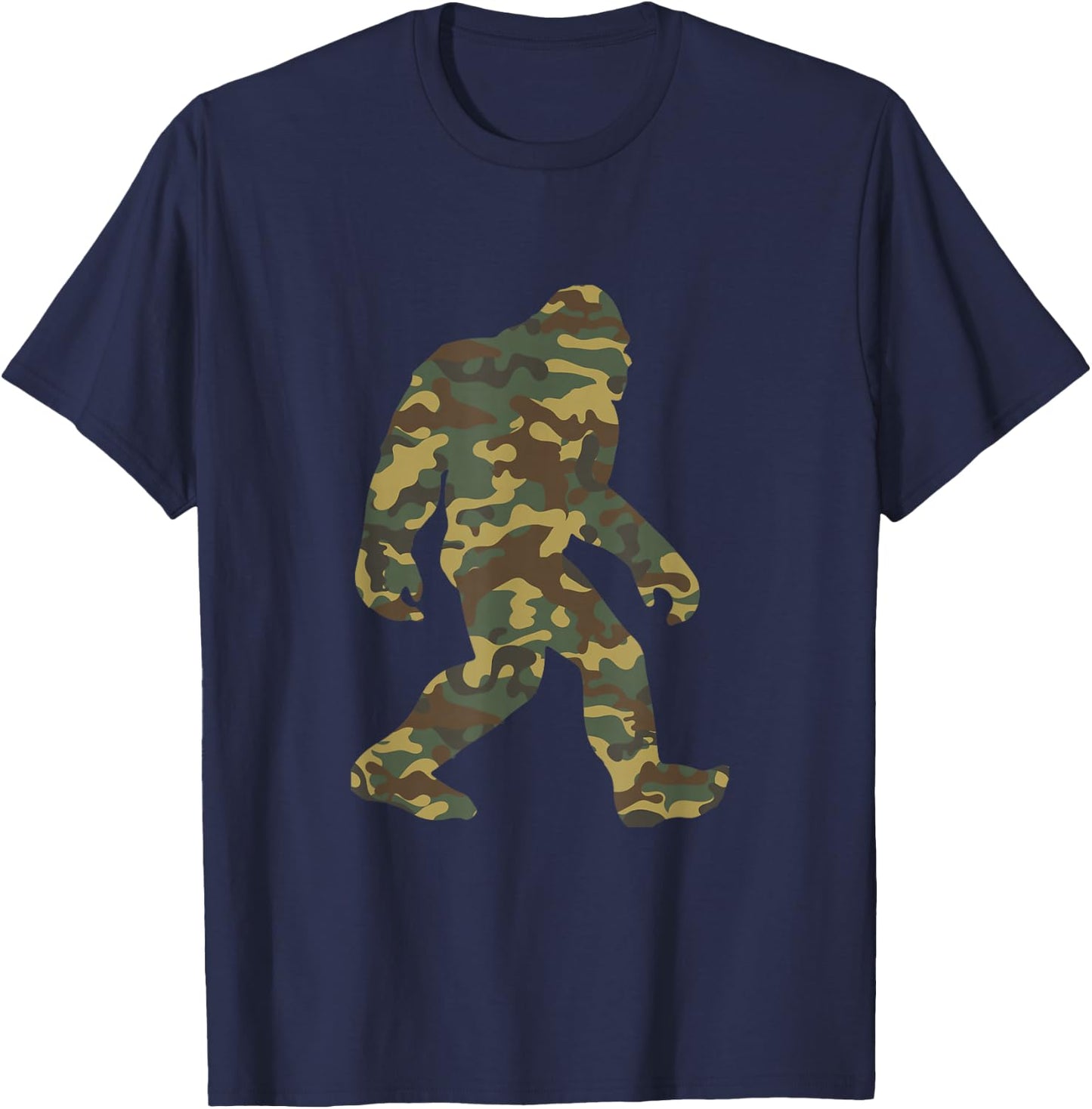 Camouflage Bigfoot Sasquatch Camo Army Pattern Big Foot T-Shirt - T-Shirt | Navy